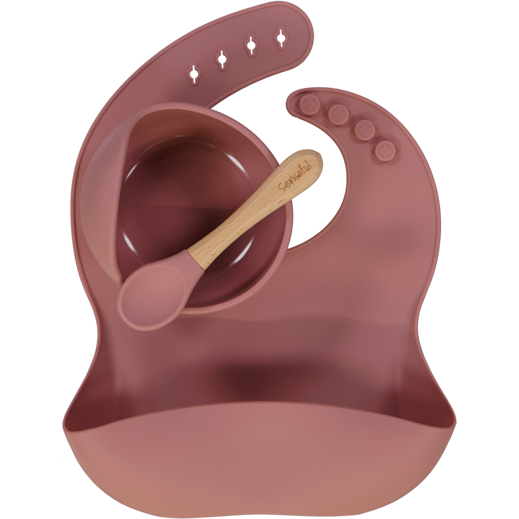 Dark Pink Feeding Set